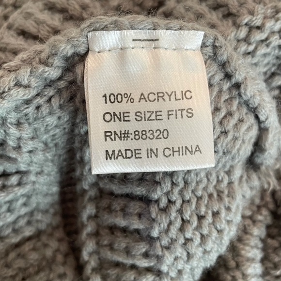 C.C. Knit grey cozy fabric beanie winter hat unisex gender neutral warm gorpcore - Picture 9 of 12